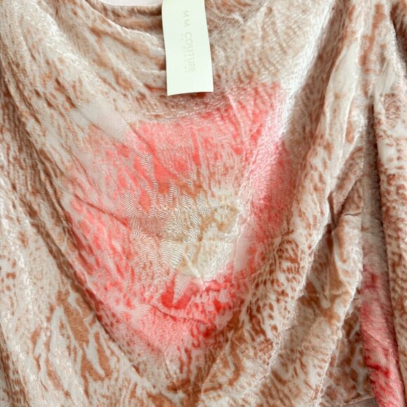 MM Couture Off‑the‑Shoulder Silk‑Blend Top Apricot Lane Size L NWT - Picture 4 of 8